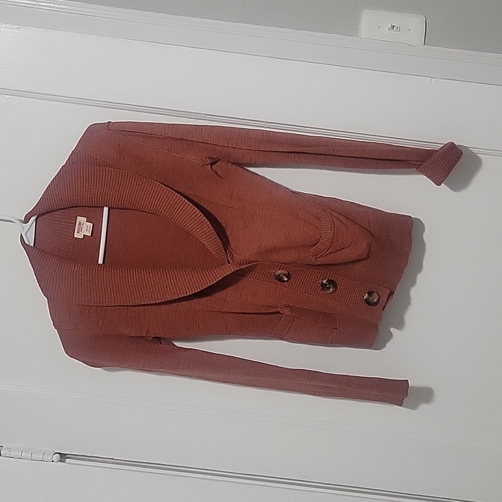 Women's orange long sleeve cardigan. Massimo supply Co. Size XS. Button front.